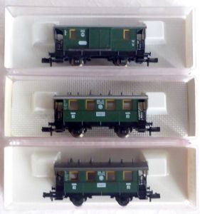 3x Fleischmann 8052, 8055 Lokalbahnwaggons der DRG in OVP!