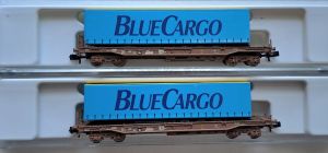 2 Taschenwagen DSB BLUE CARGO #7