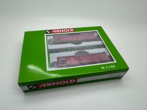 2x Arnold HN6426/2 SBB Offener G&uuml;terwagen Eaos in pinkfarbiger Lackierung