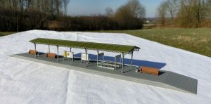 FALLER 222164, Bahnsteig 258 x 52 x 44 mm, Modell vollst&auml;ndig lackiert.