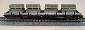 Flachwagen Res mit Betonelementen