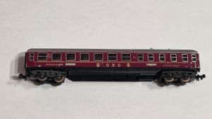 Minitrix 3012/13012 Speisewagen (Sch&uuml;rzenwagen) DSG rot