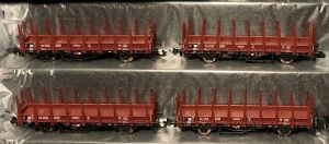 Modelbahn Union: 4 F&auml;hrboot Rungenwagen Rbmms 55 DB