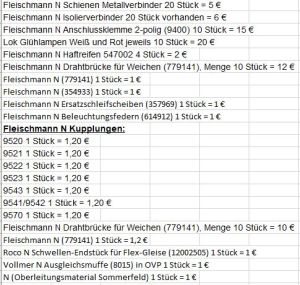 Fleischmann + Andere N Zubeh&ouml;r Ersatzteile