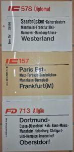 original Zuglaufschilder der DB