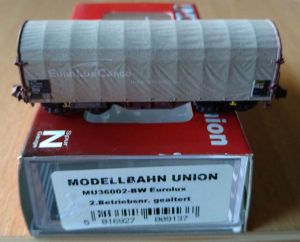 M. Union 36002-BW Schiebeplanenwagen Shimmnss "EuroLuxCargo"der CFL (Ep. VI)