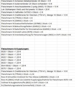Fleischmann und andere Zubeh&ouml;r