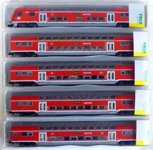 Minitrix Doppelstockwaggons, selten mit Tiefeinstieg und LED, Top in OVP!