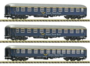 3er Set Personenwagen Suisse Train Bleue Neu OVP