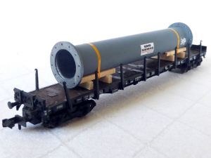 Fleischmann 8286 Rungenwagen, Handarbeit vom Profi exklusives Ladegut, Top in OVP!