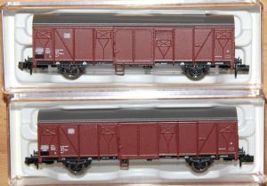2er Set gedeckte G&uuml;terwagen der DB - Epoche IV