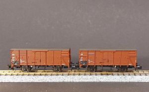 2 gedeckte G&uuml;terwagen G10 der DB, Epoche IV
