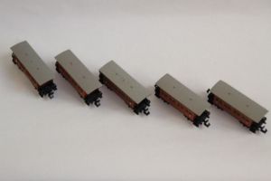 5 Personenwaggons Spur N, 1 x OVP, 4 x EVP