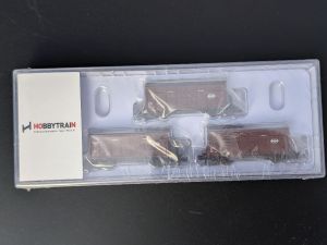 Hobbytrain N 3er Set offene Güterwagen Fbkk SBB, Ep.IV, mit SBB Kreuz 24302