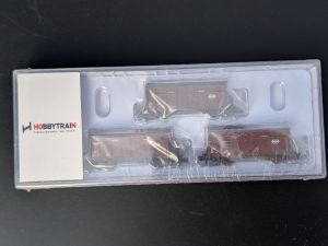 Hobbytrain N 3er Set offene G&uuml;terwagen Fbkk SBB, Ep.IV, mit SBB Kreuz 24302  NEU