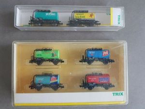 6 tlg Minitrix 15604 & 15230 Kesselwagen Set Konvolut Trix Spur N