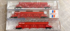 Fleischmann 845409 + Roco 25389 (2x) Schwenkdachwagen Tadgs der DB
