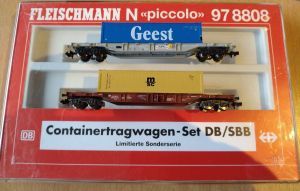 Fleischmann 97 8808 Containertragwagen-Set "Geest, M sc " der SBB/ DB (Ep. V)