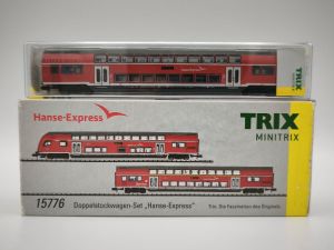Spur N Minitrix 15775 15776 3er Set DB Regio Dosto Hanse-Express DCC LED Top&OVP