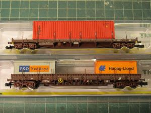 2er-Set ÖBB Flachwagen mit Containern