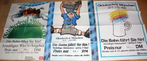 3x original Plakat DB Oktoberfest Wies'n München 1984 1985 1986 DIN A1 + TOP