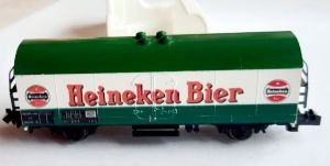 Kühlwagen (Bierwagen), 2-achsig, weiß/grün, "Heineken Bier"