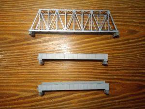 Nr55 Kato Unitrack Viaduktsystem 1x silbergraue Gitterbrücke 248mm 20-433 und 2x graue Schalen-Brück