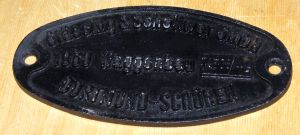 seltenes original Fabrikschild "Glässing & Schollwer"" von 1960