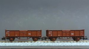 Set 2 offene Güterwagen der NS