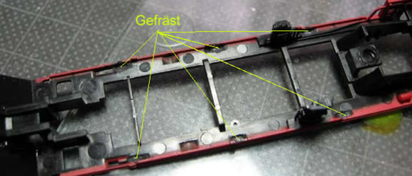 Triebwerksbeleuchtung bei einer Minitrix BR 41