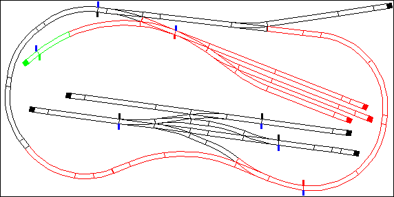Gleisplan 0,61 x 1,22m mit Fleischmann-Gleis