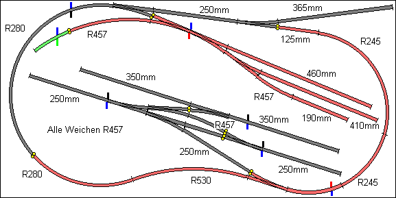 Gleisplan 0,61 x 1,22m mit Peco-Flexgleis